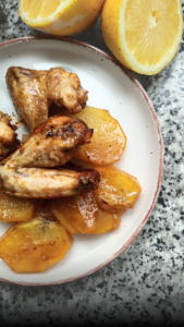 alitas de pollo con miel, mostaza y aove